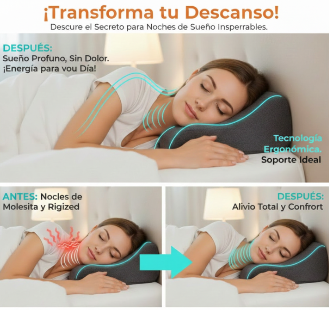 Almohada Cervical, Elimina la Tension de tu Cuello y Mejora tu Despertar